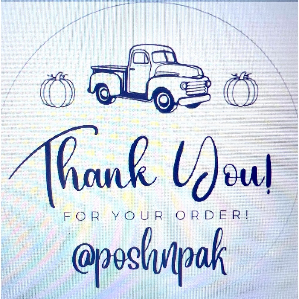 FALL 🎉 50 CUSTOM THANK YOU STICKERS with your Closet name- FALL FARM TRUCK